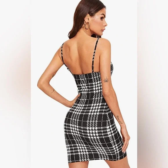 NWT 👗 Women's Plaid Print Mini Cami Bodycon Dress, MULTIPLE COLORS AVAILABLE 👗 - Picture 10 of 16